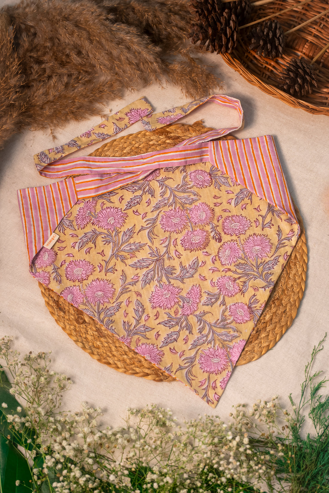 Two Side Yellow Pink Bandana