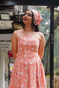 Peach Florals Head Scarf - Odhanon