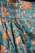 Grey-Blue Floral Wide Leg Culottes - Odhanon