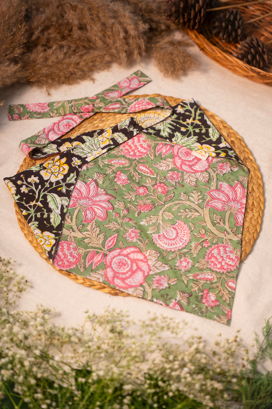 Two Side Black Green Bandana