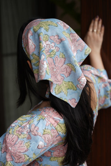 Blue & Pink Florals Bandana