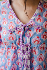 Blue Tie-Up Cotton Top