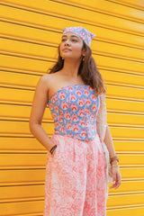 Blue Cotton Head Scarf - Odhanon