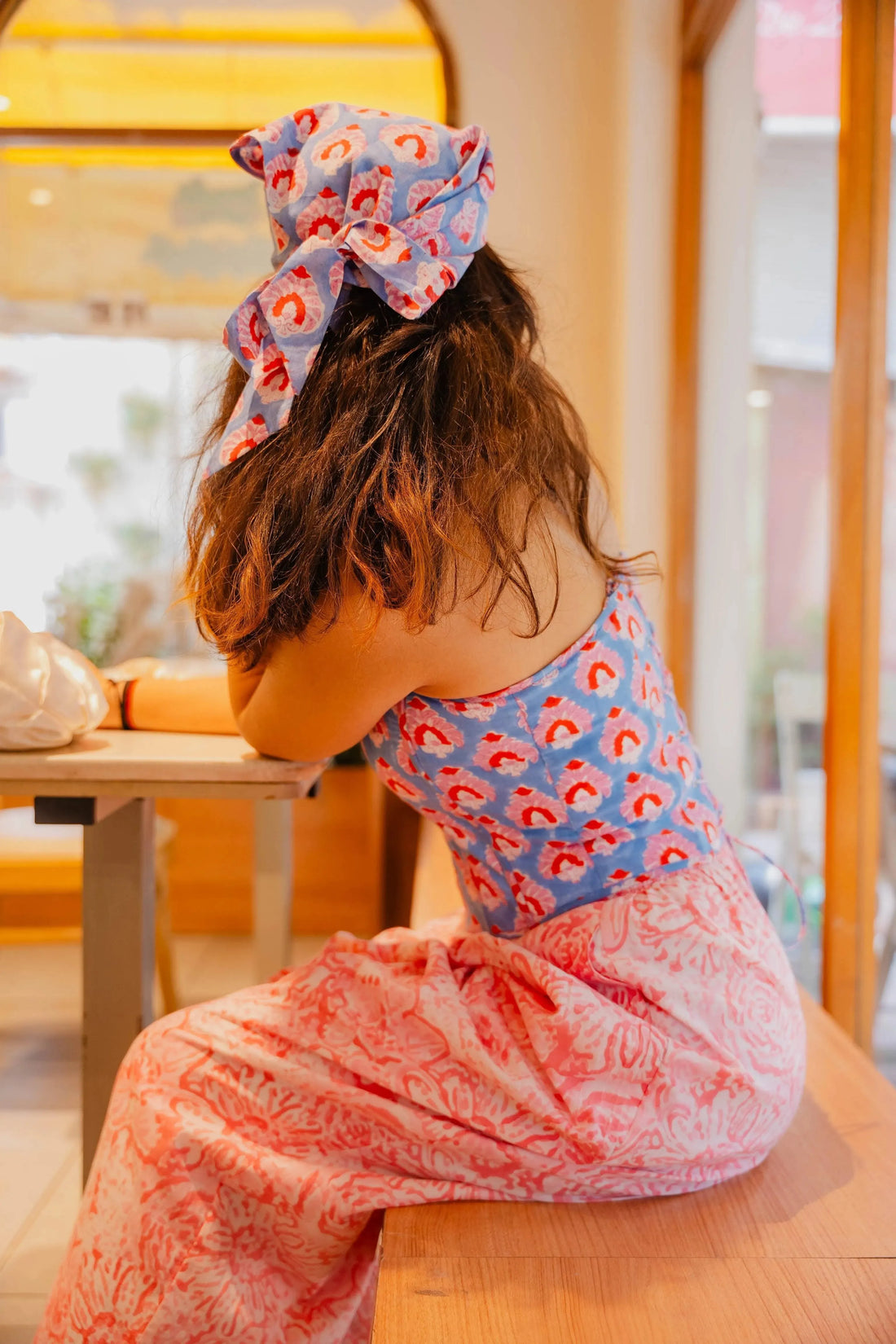 Blue Cotton Head Scarf - Odhanon