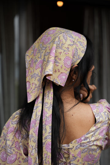Yellow & Pink Floral Bandana