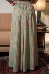 Green Striped Maxi Skirt
