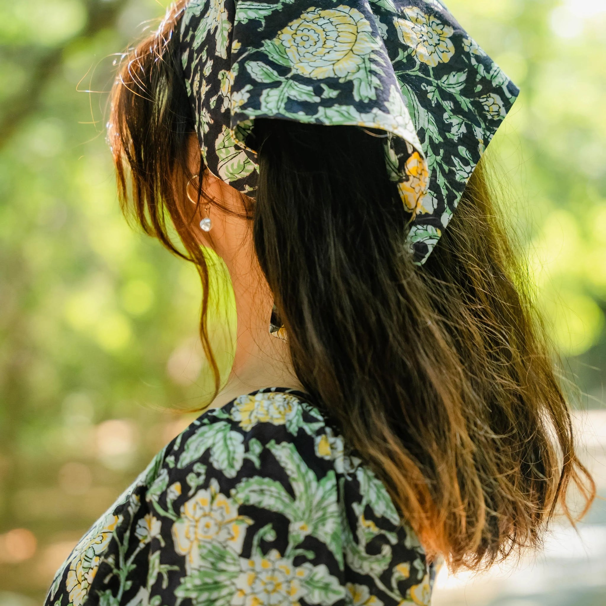 Black Florals Summer Bandana - Odhanon