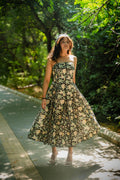 Black Floral Corset Dress - Odhanon