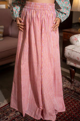 Pink Striped Maxi Skirt