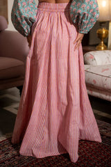 Pink Striped Maxi Skirt
