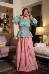 Pink Striped Maxi Skirt