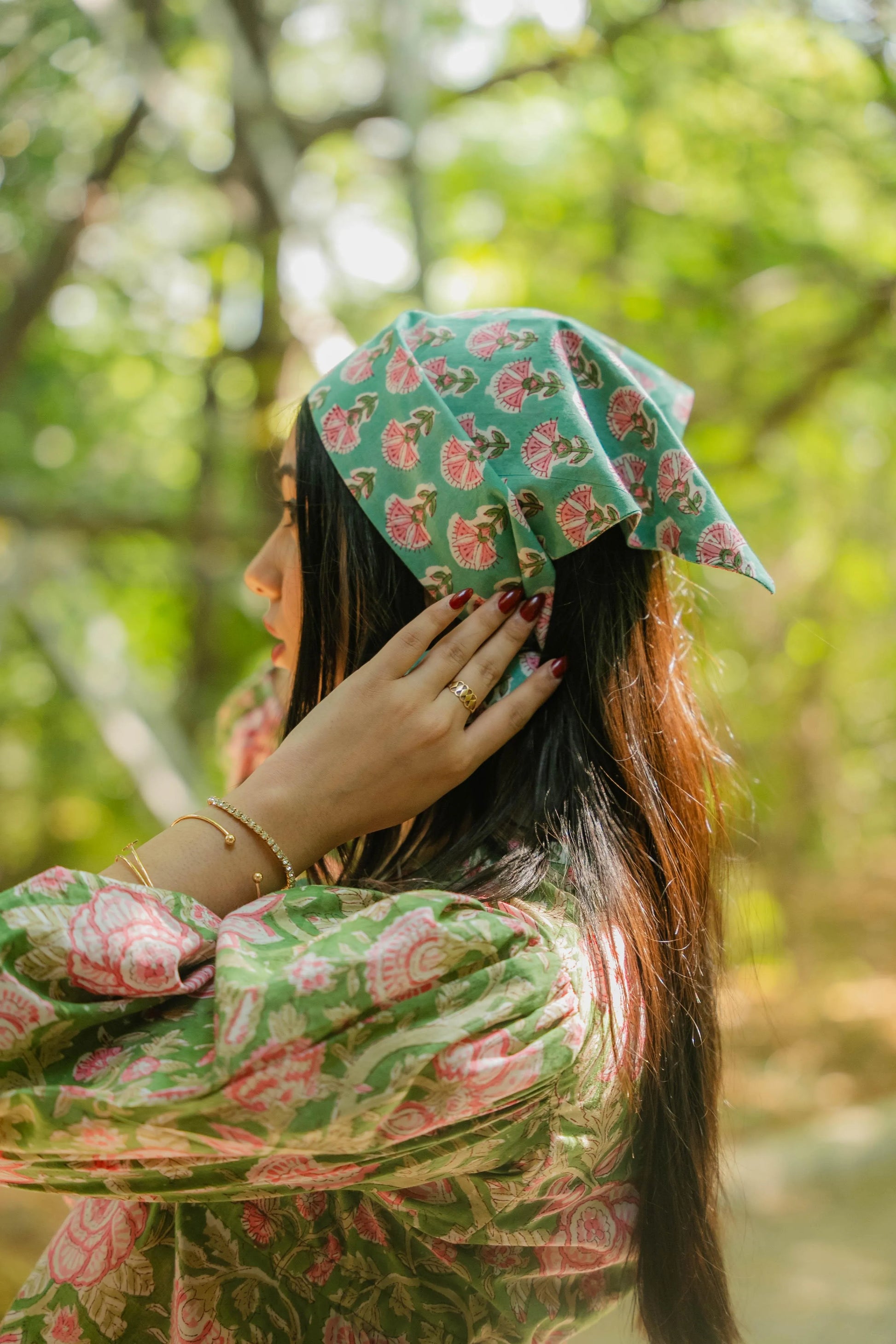Set of Floral Cotton Bandanas - Odhanon