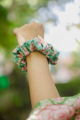 Cotton Cyan Scrunchy - Odhanon