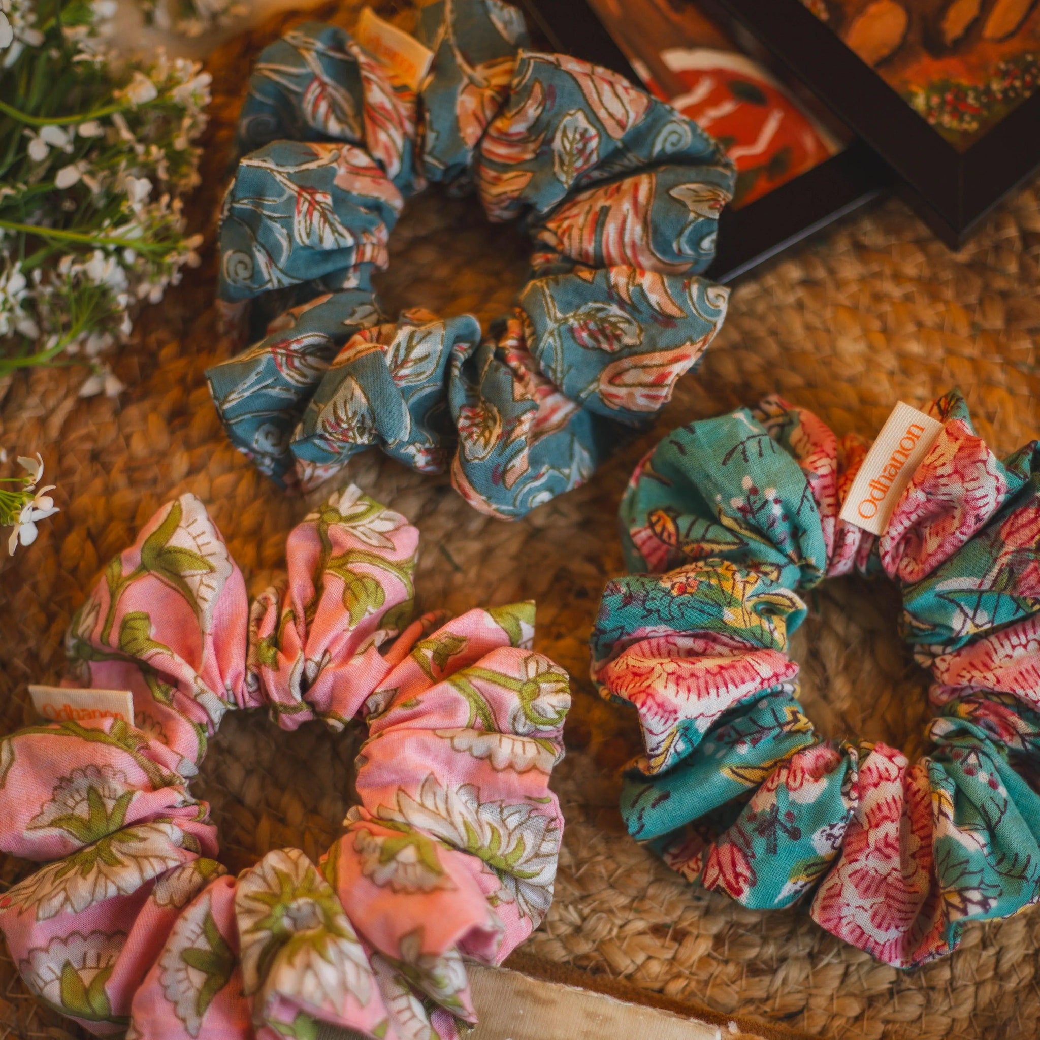 Set of 3 Boho Scrunchies - Odhanon