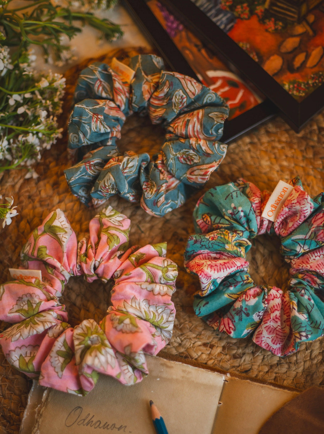 Set of 3 Boho Scrunchies - Odhanon