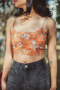 Green Floral Crop Top - Odhanon