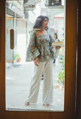 Cute Floral Peplum Top