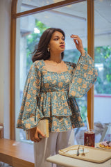 Cute Floral Peplum Top