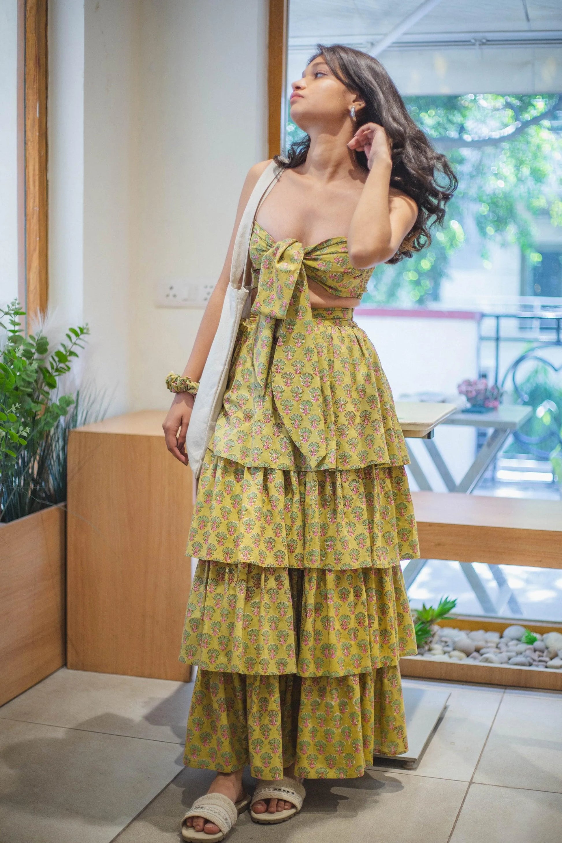 Green Butta Top and Skirt - Odhanon