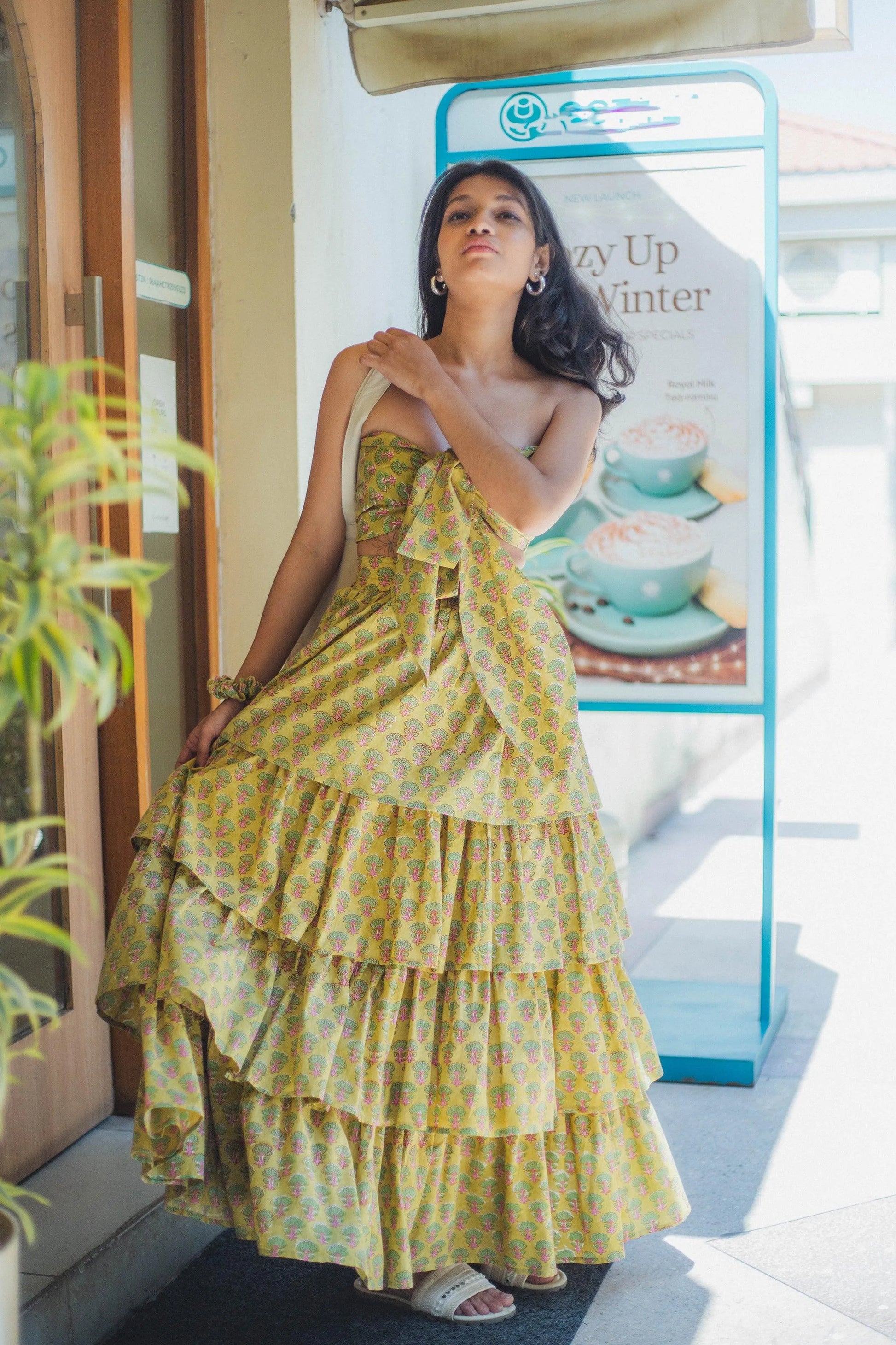 Green Butta Top and Skirt - Odhanon