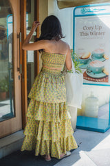 Green Printed Flared Skirt