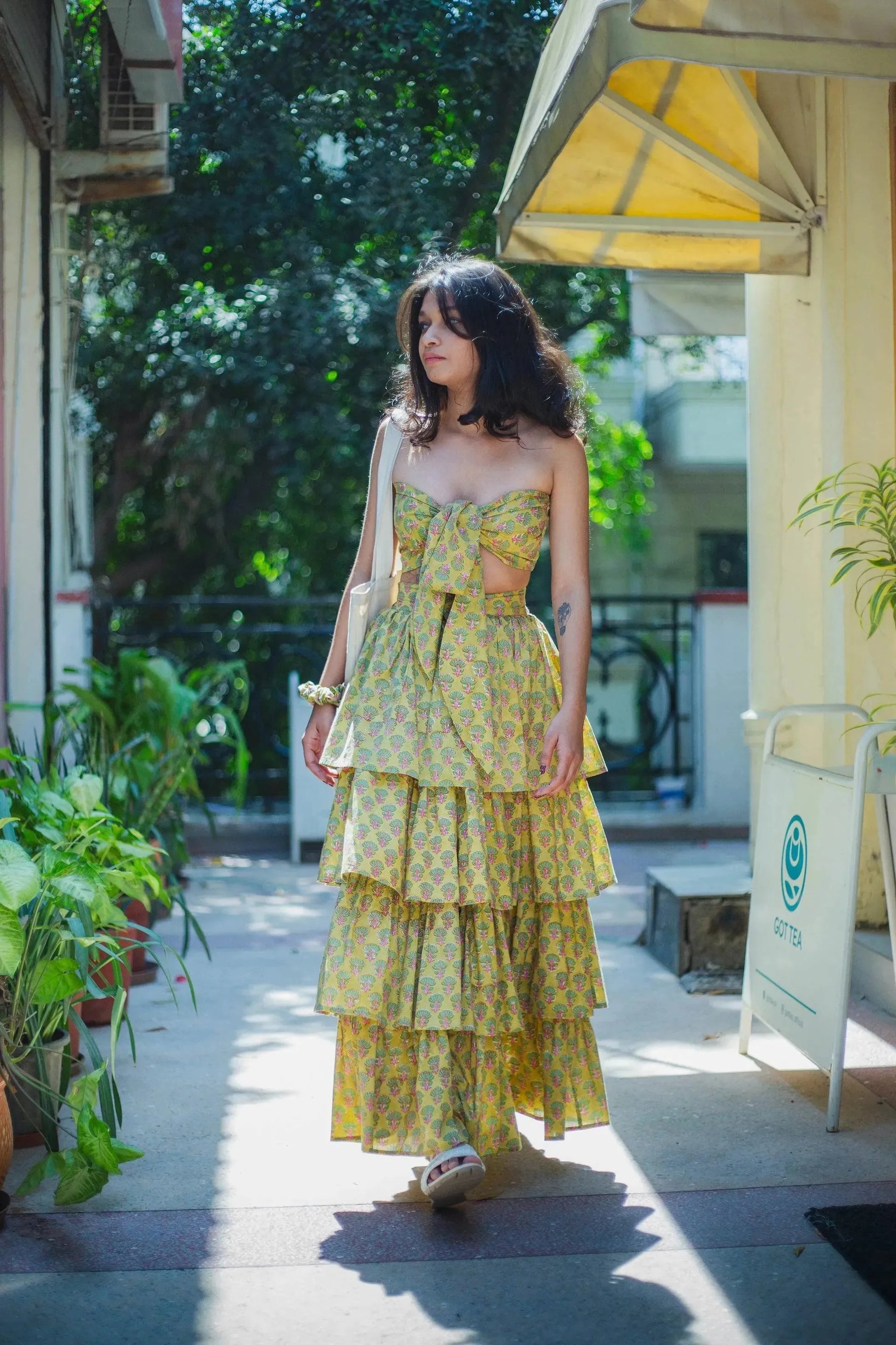 Green Cotton Co-ord Set - Odhanon