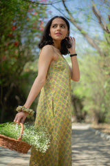 Green Slip Midi Dress