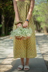 Green Slip Midi Dress