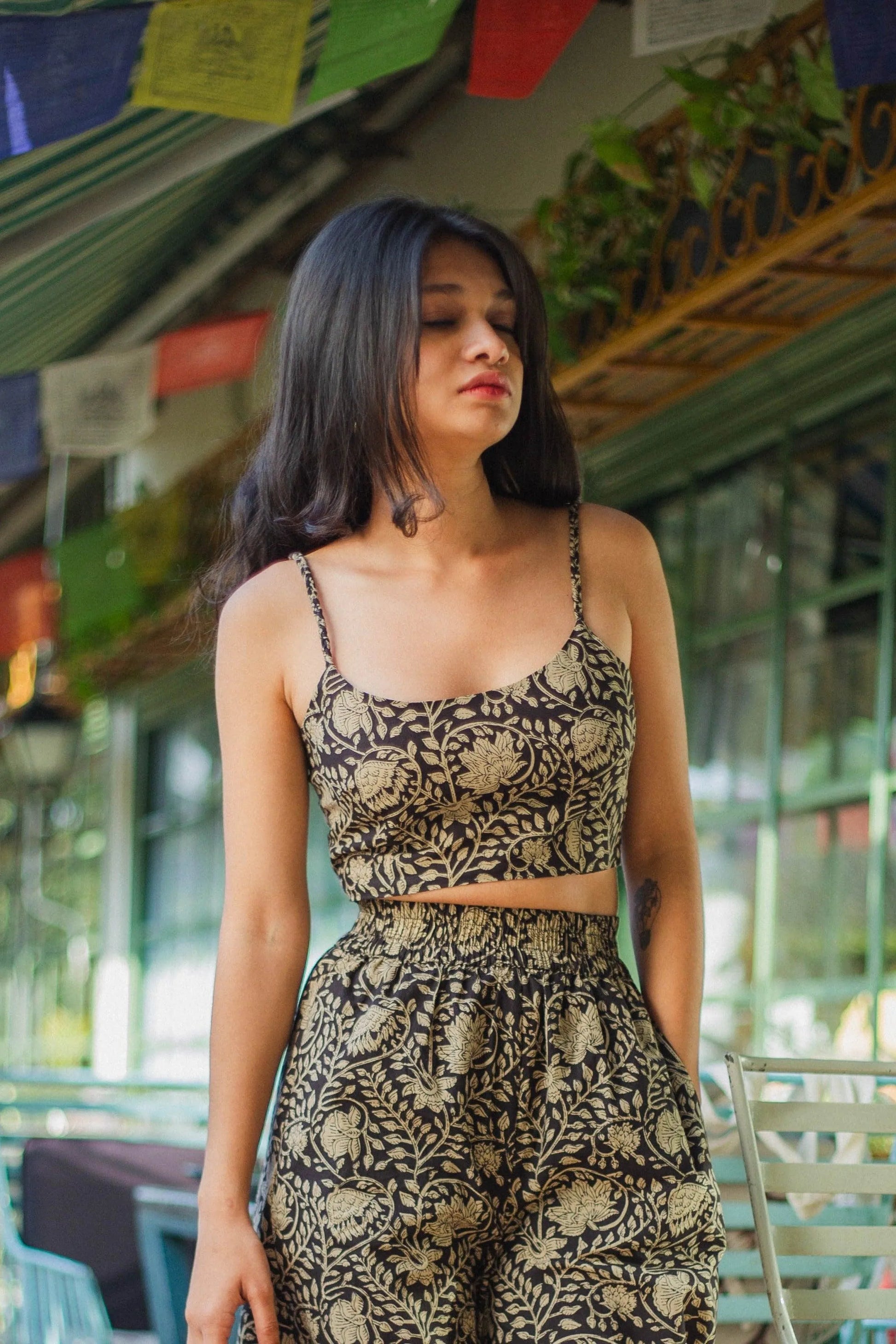 Orange Florals Top - Odhanon