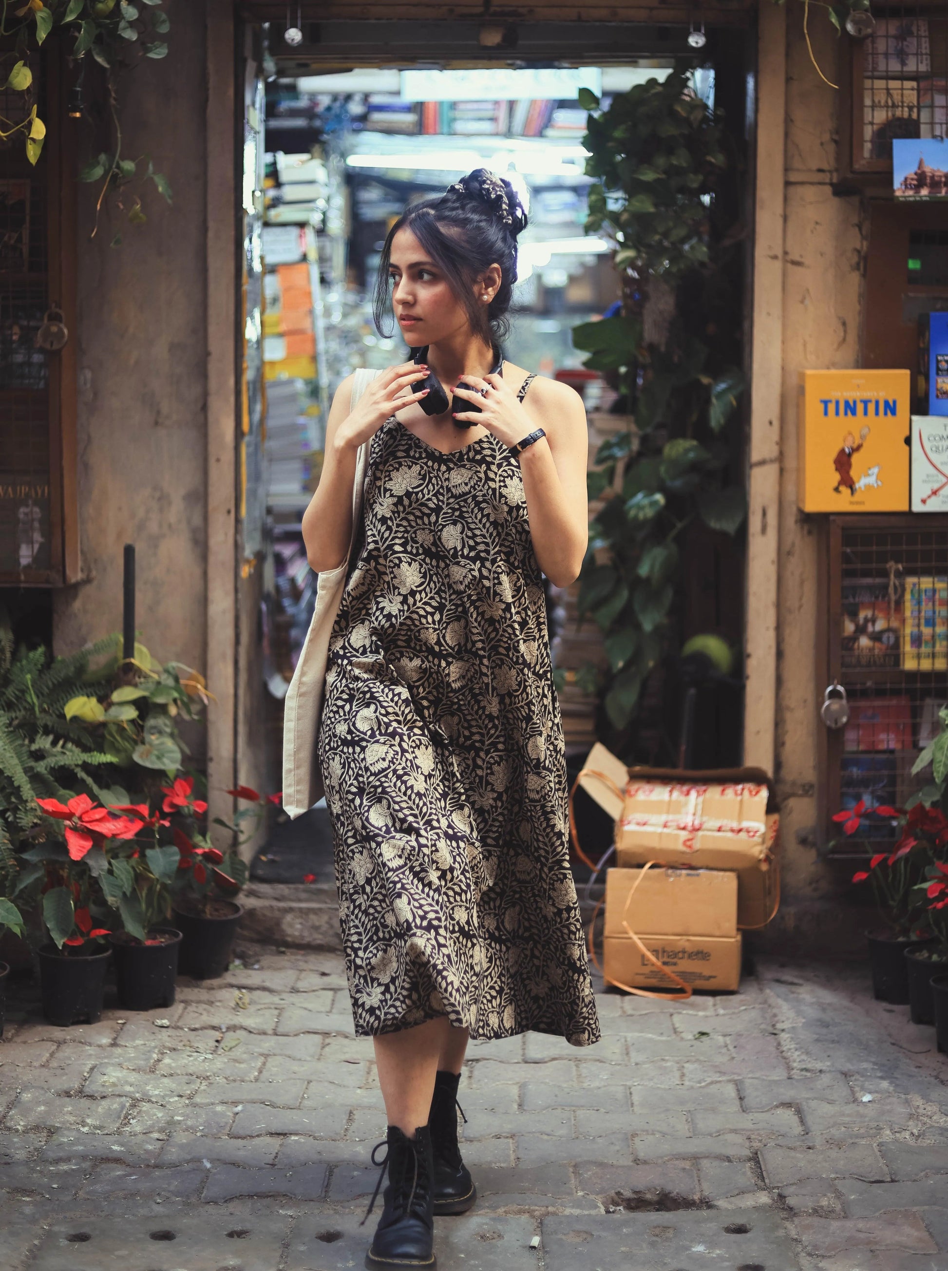 Floral Cotton Slip Dress - Odhanon