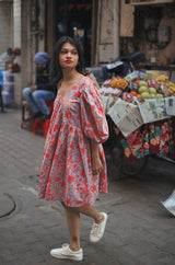 Floral Short Cotton Dress