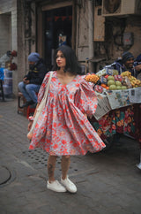 Floral Short Cotton Dress