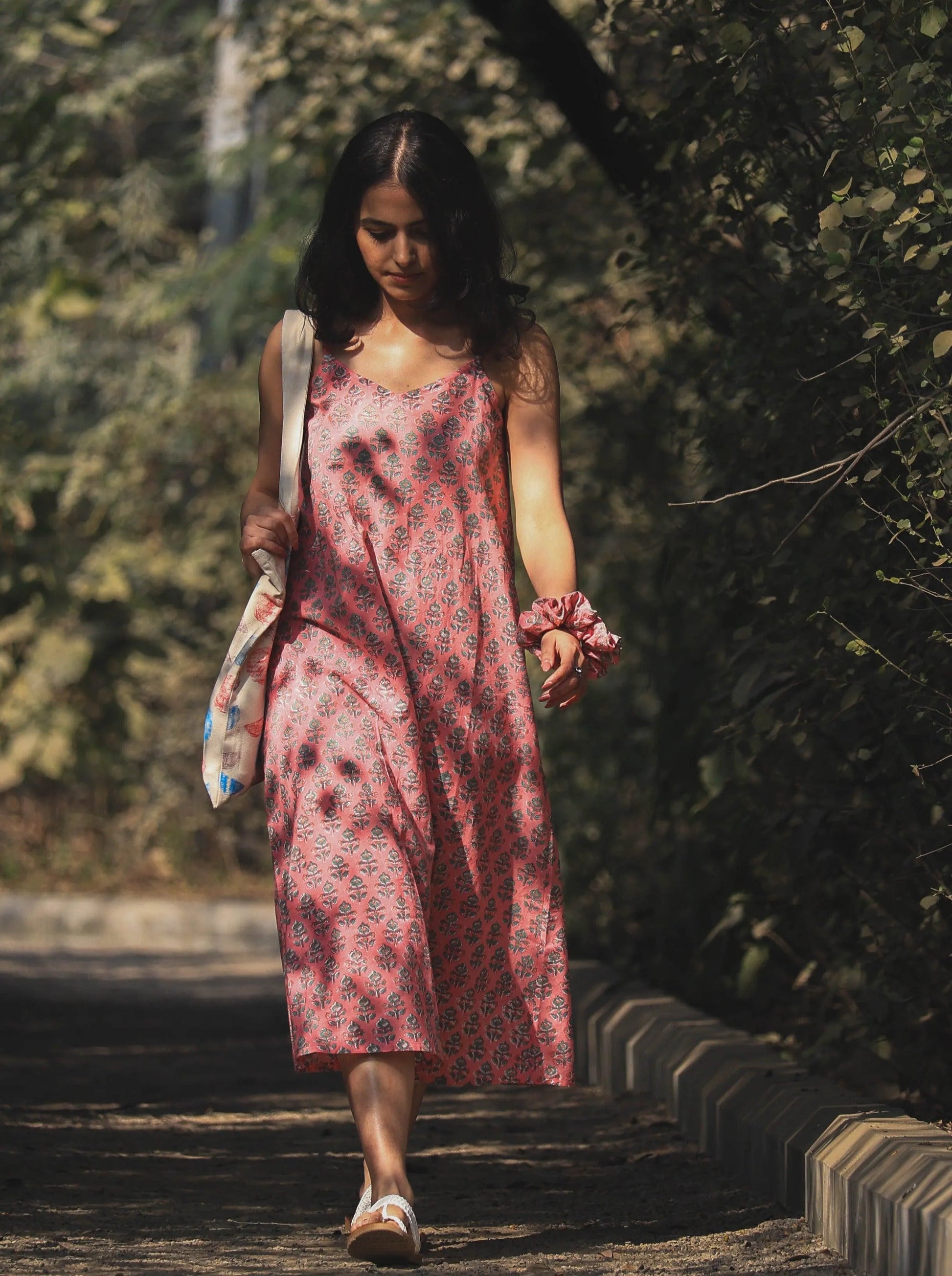 Floral Cotton Slip Dress - Odhanon