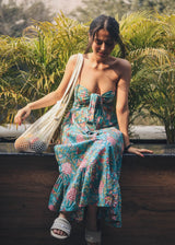 Green Florals Bow Dress