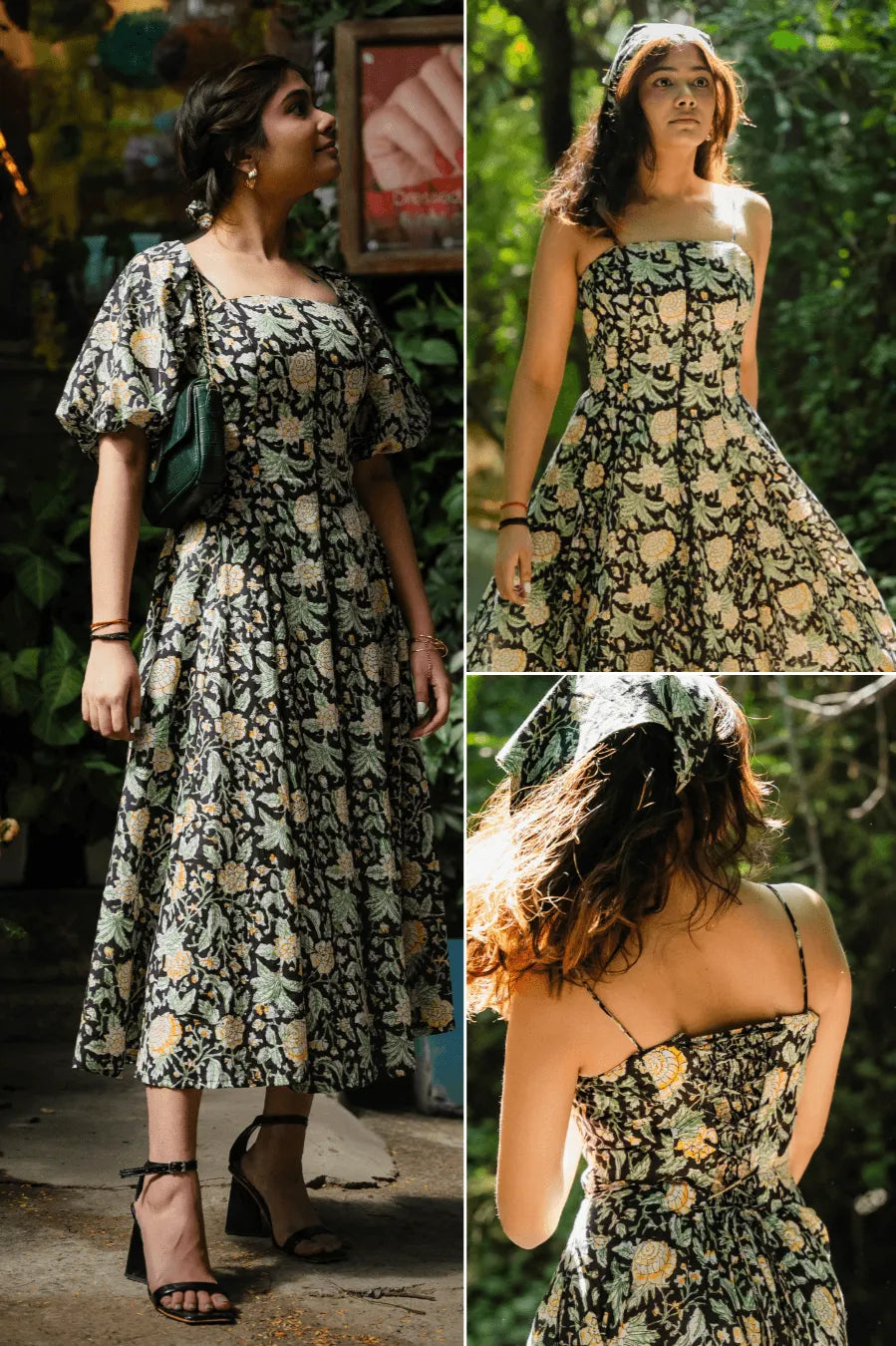 Peach Floral Corset Dress - Odhanon