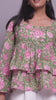 Green Floral Peplum Top